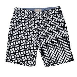 Banana Republic Factory Navy White Abstract Bermuda Shorts Hampton Fit 2P